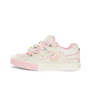 Ollieskate Slip Resistant, Abrasion Resistant, Lightweight Low Top Skateboard Shoes Unisex Beige Pink