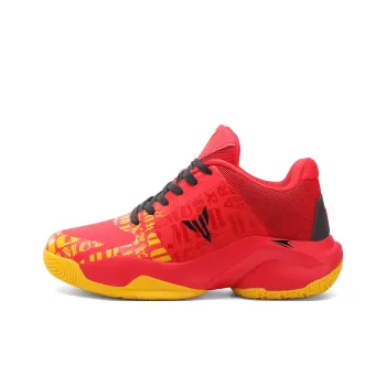 Kinglake Cushioning Height Increase High Top Basketball Shoes Unisex Red Yellow