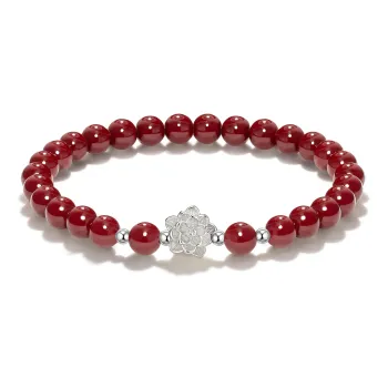 JINGCHENGGOU Reconstructed Cinnabar Bracelets Unisex