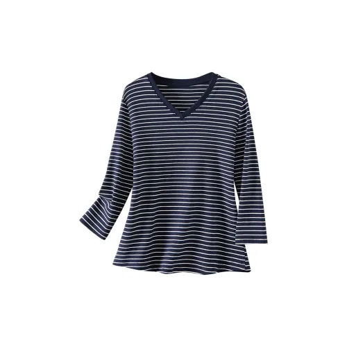 TOUCH T-Shirts Women's Navy Blue Stripes