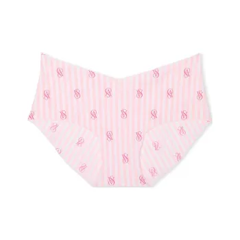 Victoria's Secret No-Show Hiphugger Panty / Purest Pink Logo Stripes Underpants Women's 1 Pack Pink