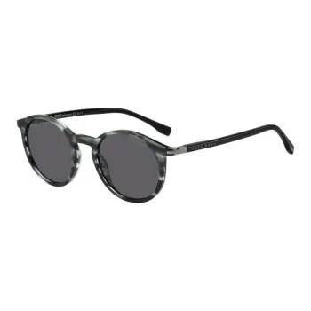 HUGO BOSS Subject To Official Website Round Sunglasses Men's Black
