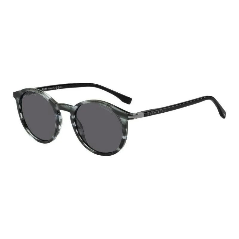 HUGO BOSS Subject To Official Website Round Sunglasses Men's Black-0