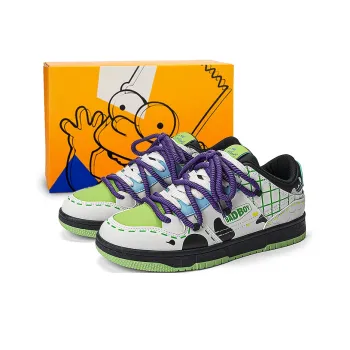The Simpsons Cushioned Anti-Slip Wear-Resistant Breathable Lightweight Low-Top Casual Shoes Unisex Cheese White Green