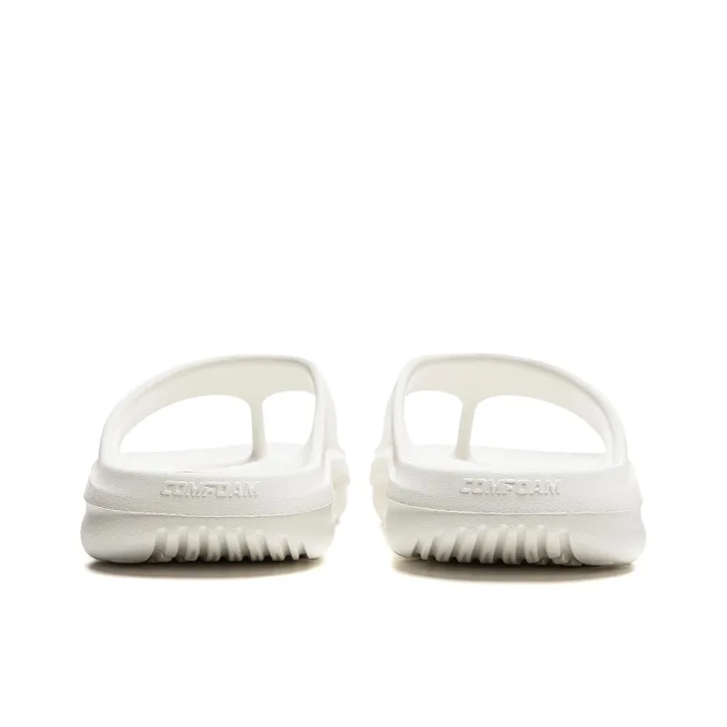 LiNing EVA Abrasion Resistant Slip Resistant Flip Flops Unisex White-5