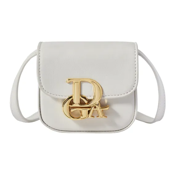 DEGAIA Cow Leather Crossbody Bag Shoulder Bag Small Size Women's Black And White/Raw White/Rose Red-4