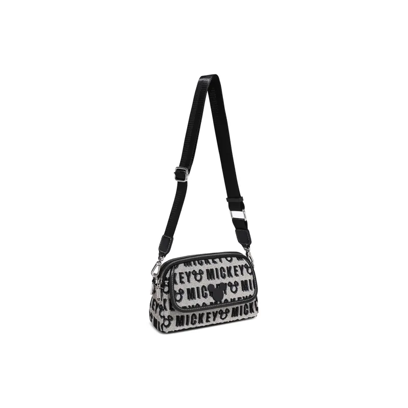 Disney Mickey Series Fabric Shoulder Bag, Crossbody Bag, Shoulder Bag Regular Women's Black-2
