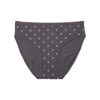 Victoria's Secret Stretch Cotton High-Leg Brief Panty / Tornado Logos Underpants Women's 1 Pack Gray