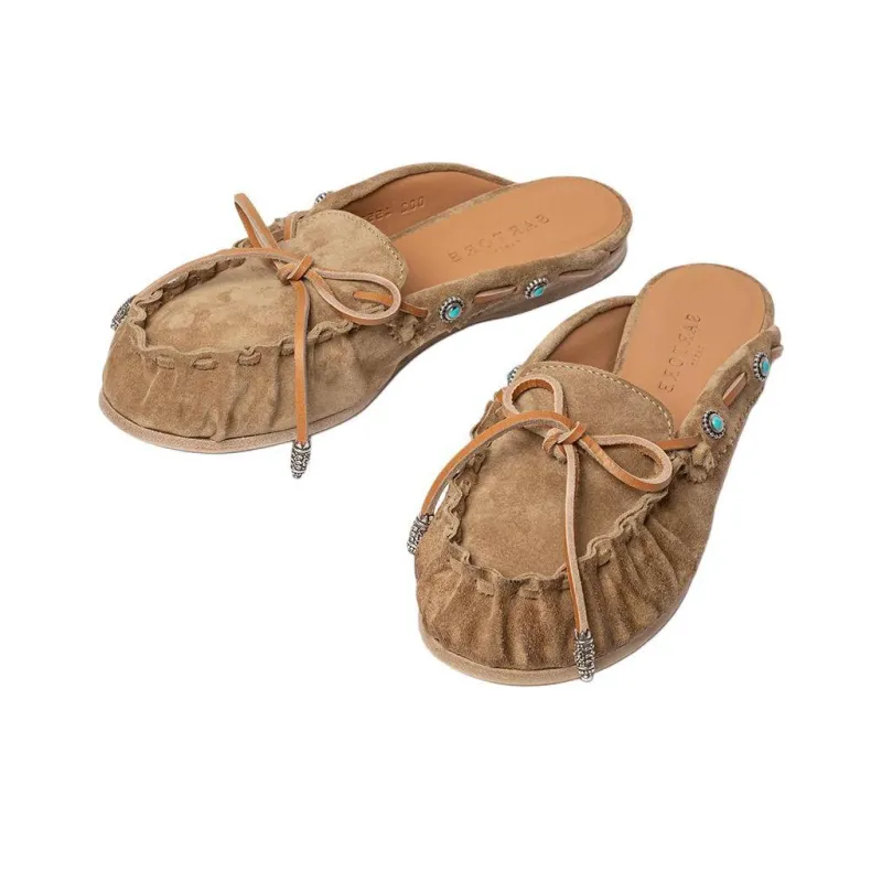 SARTORE Quiet Wrap-toe Slippers Women's Brown-2