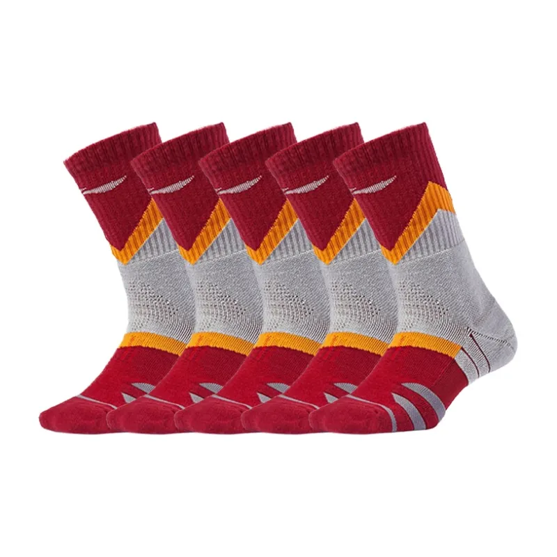 LiNing Basketball Socks Men's Combo Set Red Gray Multicolor-5