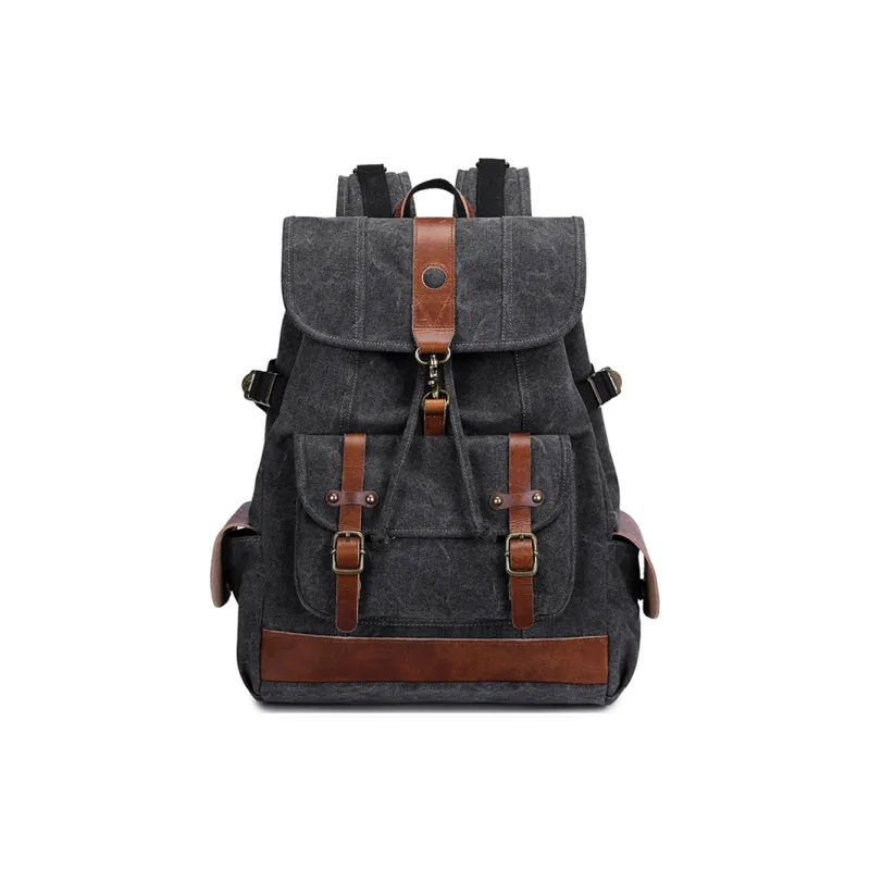 H YXIANG Canvas Backpack Men's Multicolor-0