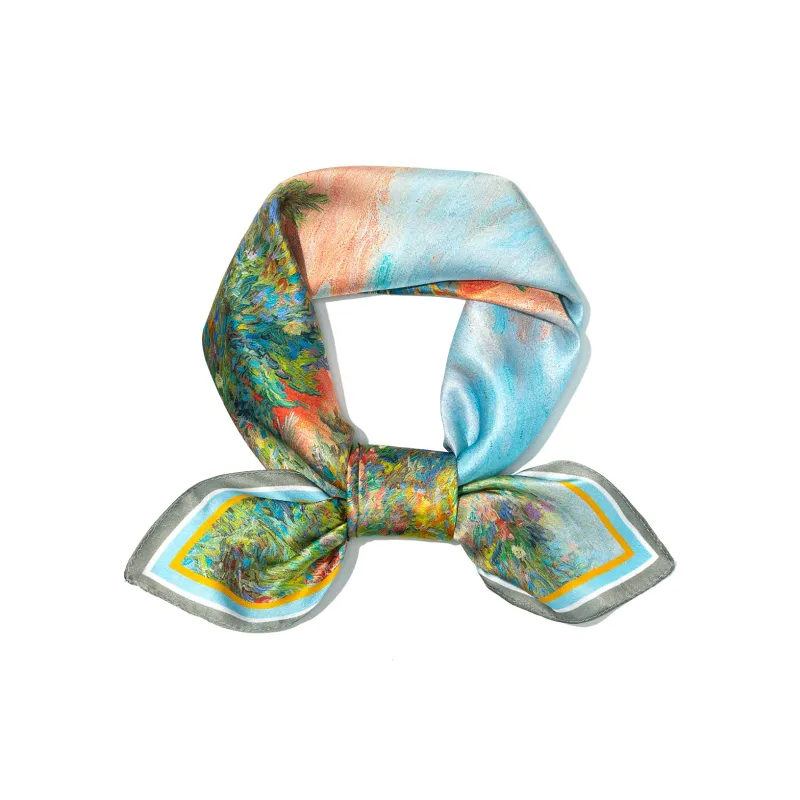 Shanghai Story 100% Mulberry Silk Silk Scarves Women's Patch Bamboo Leaf Flower Gift Box Set-27