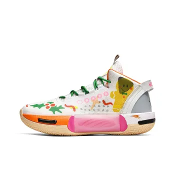 Kinglake Cushioning Height Increase High Top Basketball Shoes Unisex White Orange