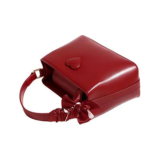 TTaG．baG Cow Leather Shoulder Bag, Crossbody Bag, Handbag Women's Burgundy-3