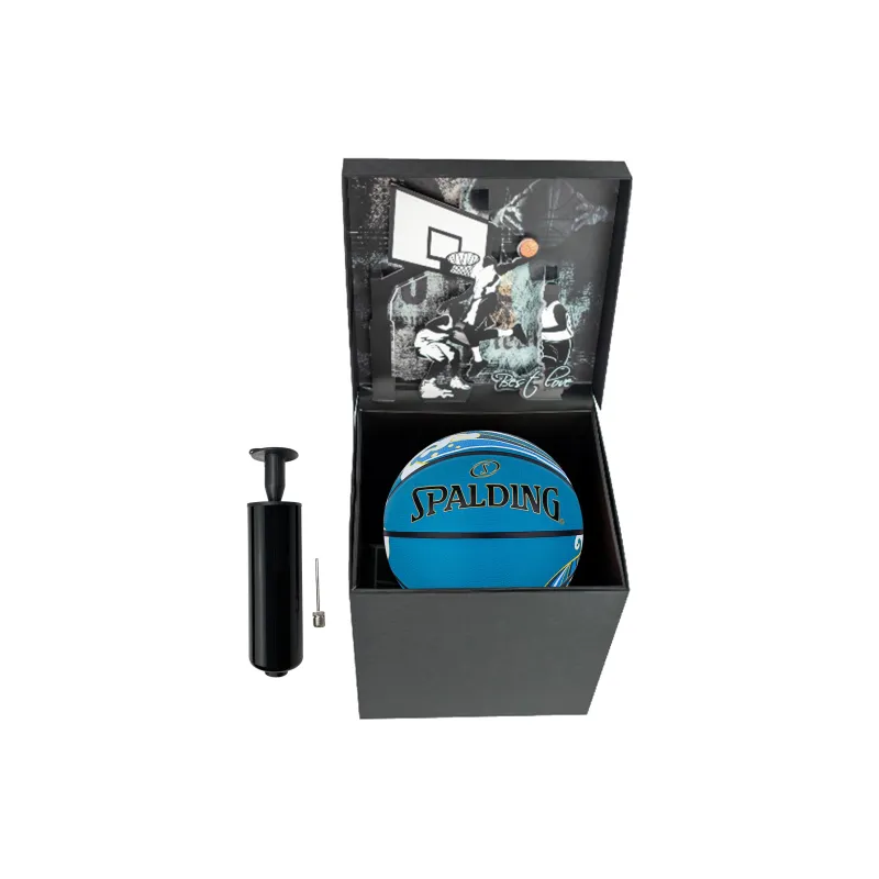 SPALDING Track Series Rubber Basketball Blue Waves Size 7 Training Competition Unisex-0