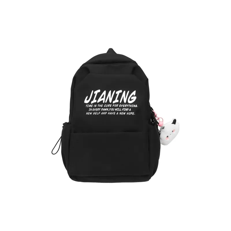 Deli Bear Nylon Backpack Unisex Black/Yellow/White/Red-2
