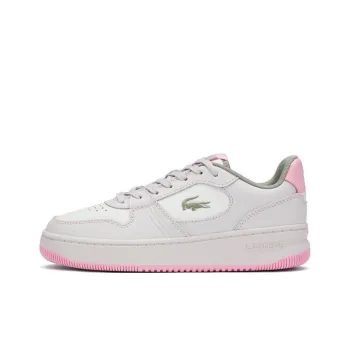 LACOSTE Wear Resistant Low Top Skateboard Shoes Women's Ecru Light Pink