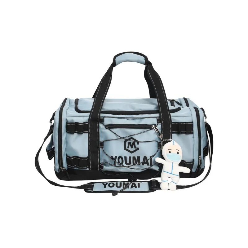 Alcohol Dragon Nylon Travel Bag Regular Unisex Yellow/Khaki/Pink/Black/White/Turquoise/Blue-0