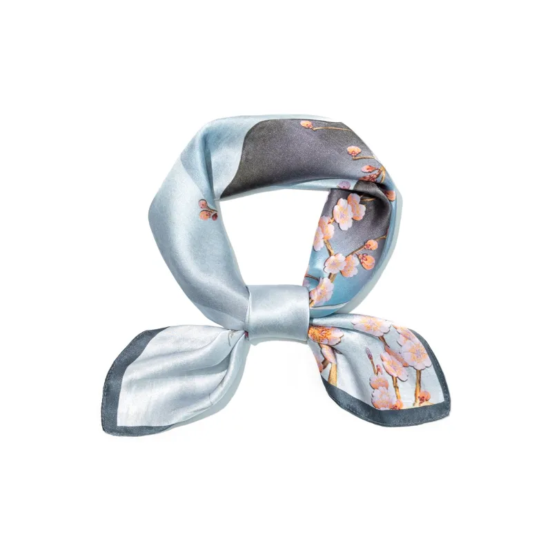 Shanghai Story 100% Mulberry Silk Silk Scarves Women's Patch Bamboo Leaf Flower Gift Box Set-29