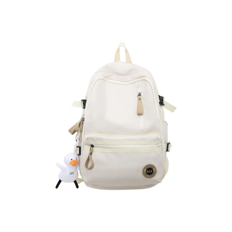 BAODIDAISHU Nylon Backpack Regular Unisex White/Black/Red/Blue-5