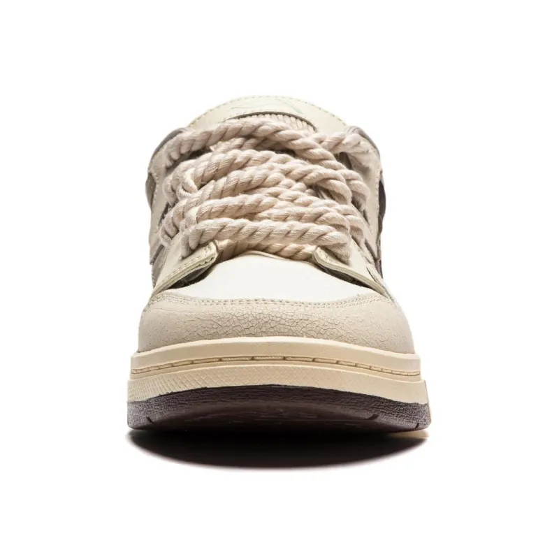 LiNing Anti Slip Wear Resistant Low Top Skateboard Shoes Women's Tan-3