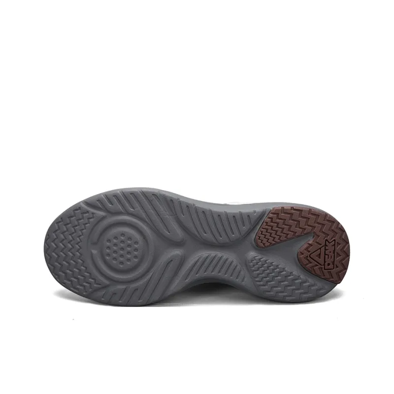 PEAK Cushioning, Slip Resistant, And Abrasion Resistant Casual Running Shoes Men's Canvas White Dark Gray-5