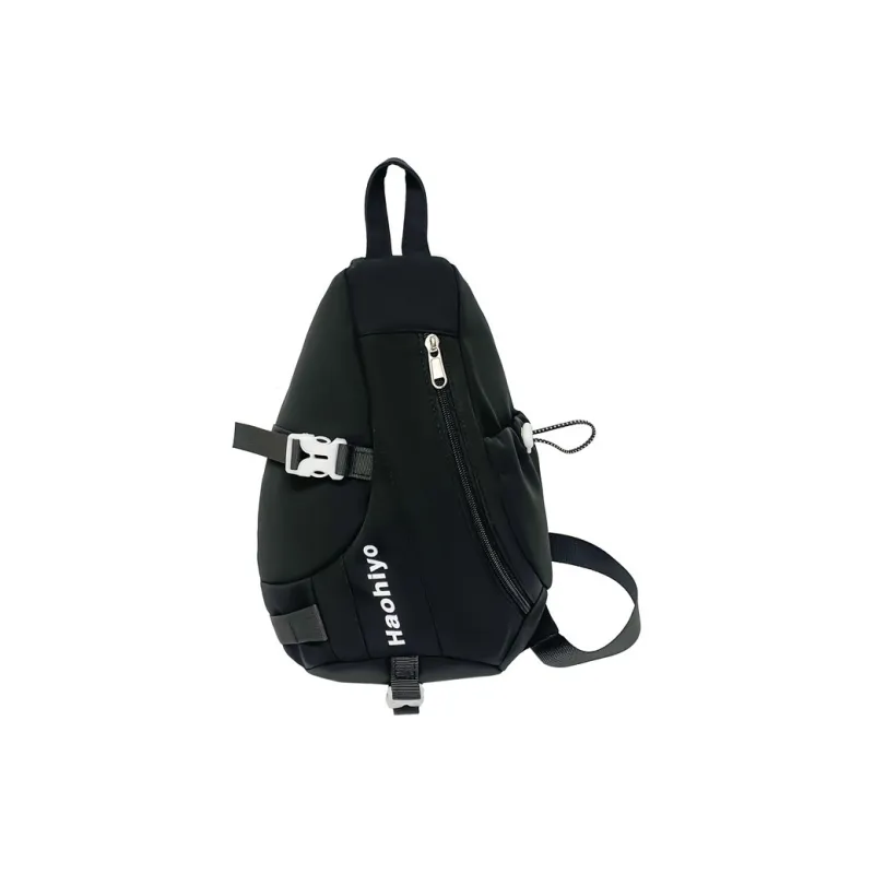 OUZIHUANG Nylon Sling Bag Regular Unisex Gray White/Black-2