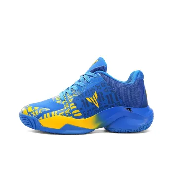 Kinglake Anti Slip Wear Resistant Mid Top Performance Basketball Shoes Men's Blue Yellow