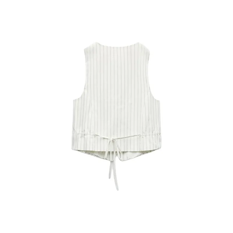 ZARA Vests Women's White/Black-1
