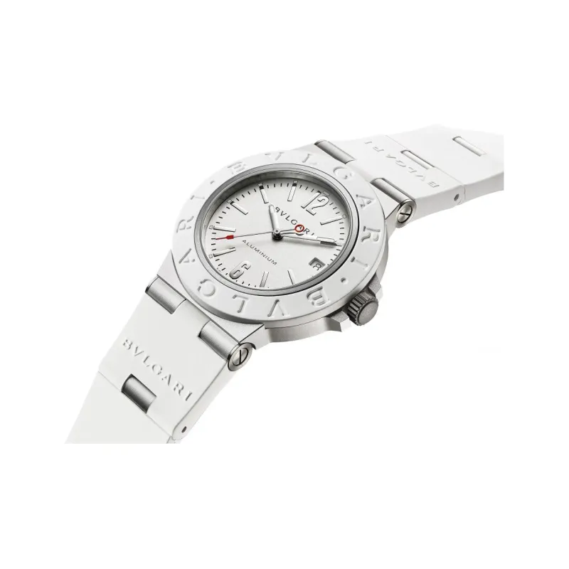 BVLGARI BVLGARI∙BVLGARI Collection Wrist Watch Automatic Mechanical Movement Rubber Strap 40mm White Dial Men's Watches-1