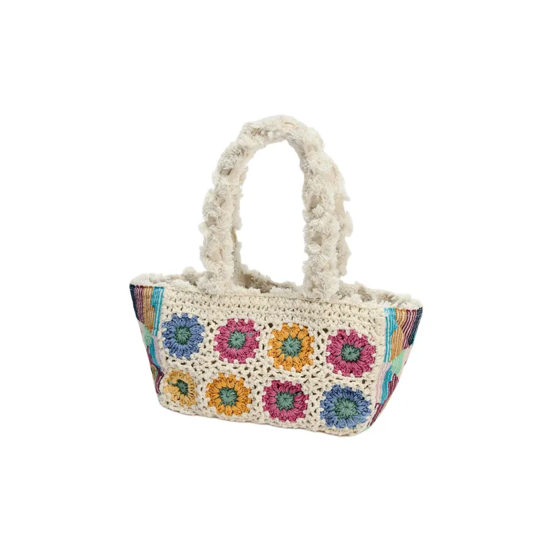 ZARA 100% Cotton Tote Bag Shopping Bag Handbag Shoulder Bag Women's Beige Multicolor-1