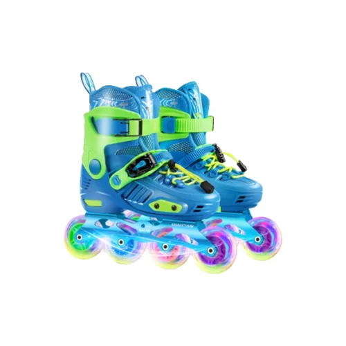 Balka Inline Skates Kids' Blue Green Professional Model+K9 Helmet+K9 Protective Gear+Roller Skate Bag+Gift Pack