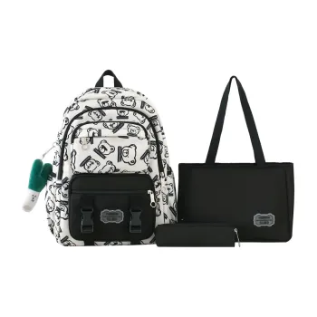 Deli Bear Nylon Backpack Regular Women's Green/Black/Pink/Purple