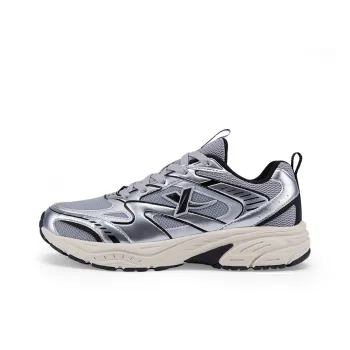 XTEP Cushioned Anti Slip Wear Resistant Breathable Lightweight Low Top Casual Shoes Men's Ash Gray Silver Black