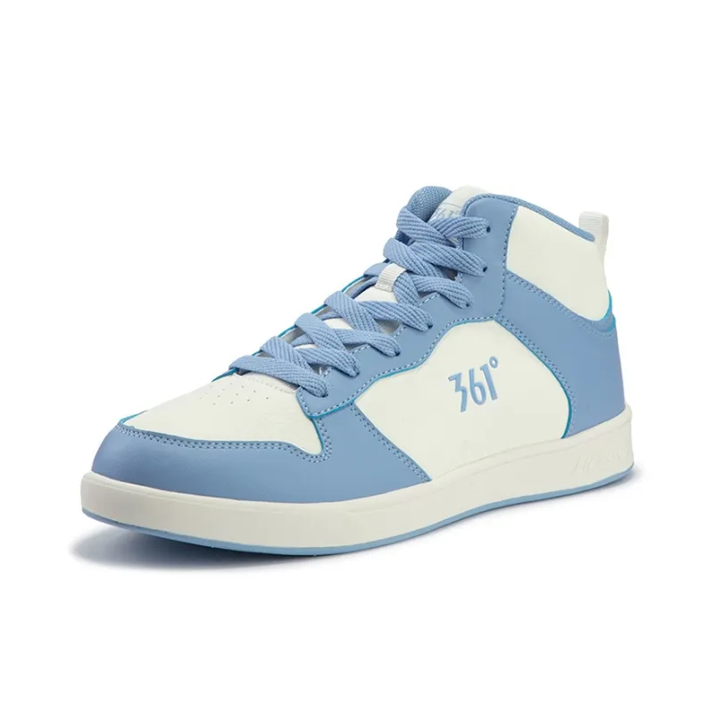 361° Air Force One Anti Slip Wear Resistant Mid Top Skateboard Shoes Men's Feather White Sky Blue-1