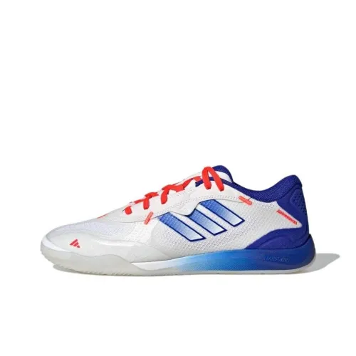 Adidas Fevernova Court Soccer Shoes Unisex Low-Top White/Transparent Blue/Sun Red