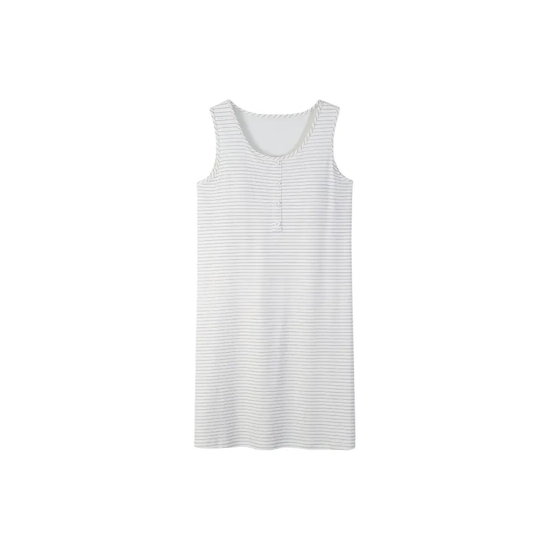 MIIOW Cool One Summer Series Nightgown Women's White Stripes-0
