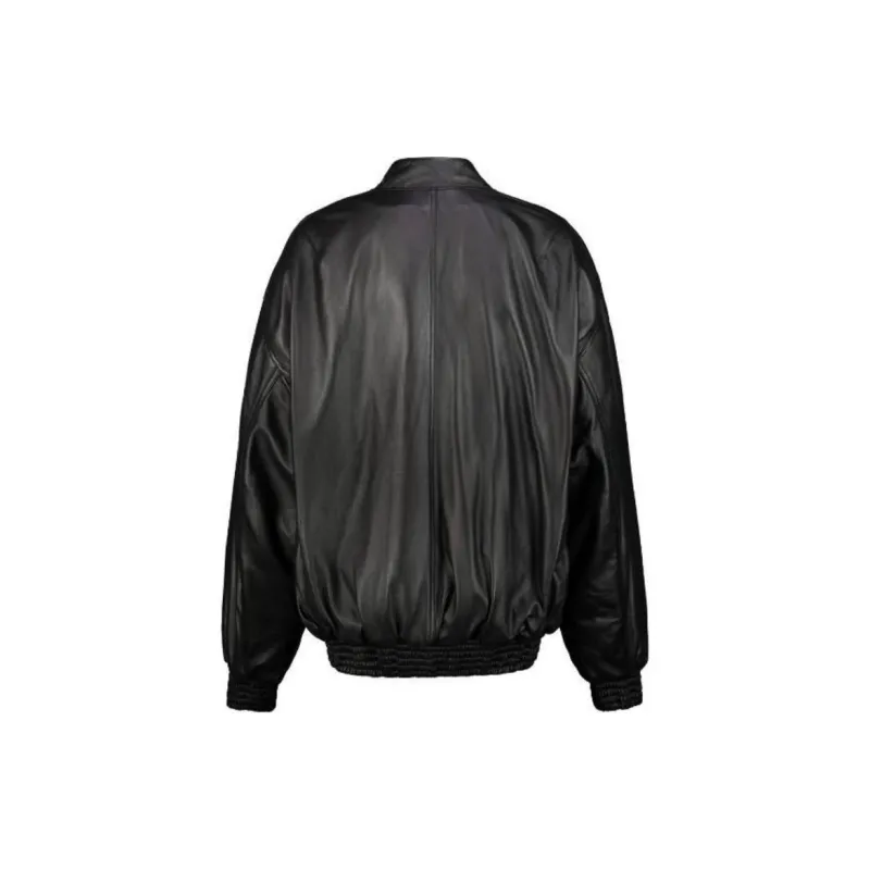 WARDROBE.NYC Drop shoulder Leather Bomber Jacket-1