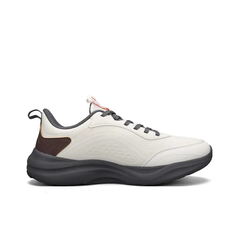 PEAK Cushioning, Slip Resistant, And Abrasion Resistant Casual Running Shoes Men's Canvas White Dark Gray-1