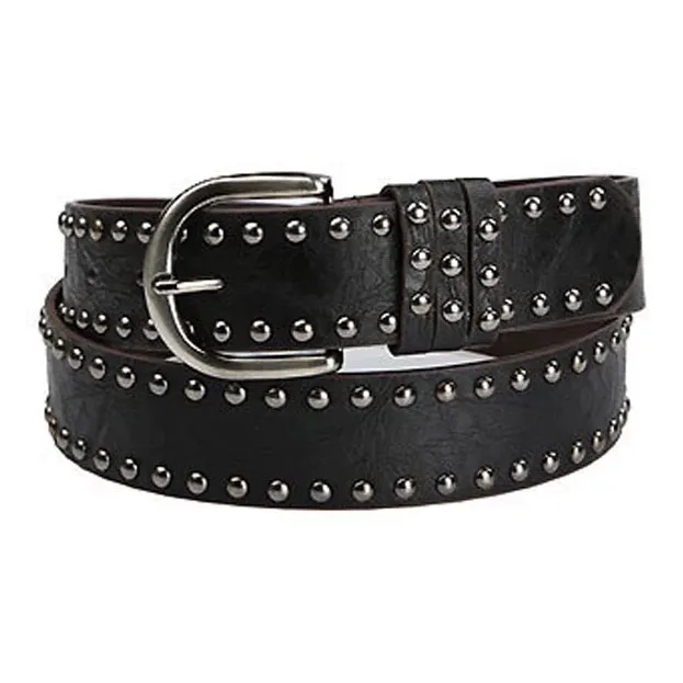 JKEM American Hip Hop Punk Style Thorns Leather Belts Unisex-0