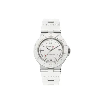 BVLGARI BVLGARI∙BVLGARI Collection Wrist Watch Automatic Mechanical Movement Rubber Strap 40mm White Dial Men's Watches