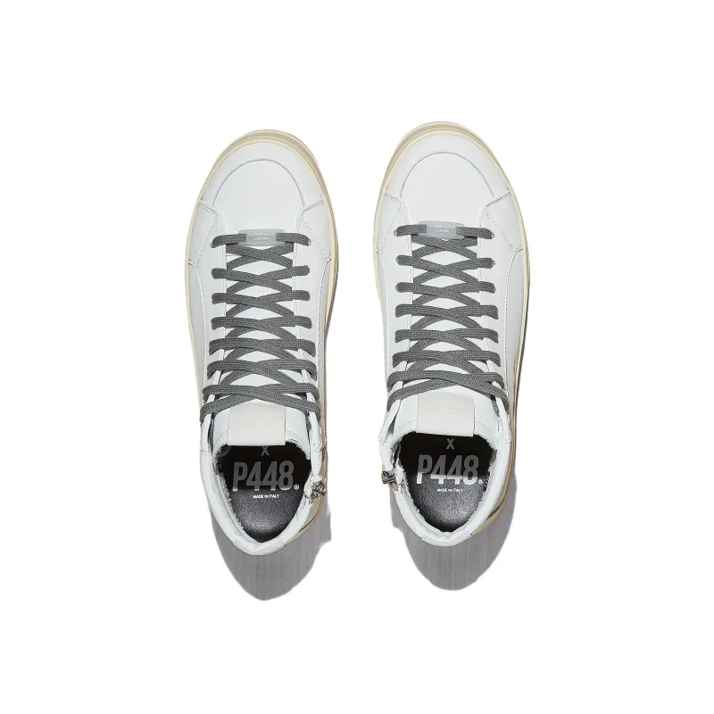P448 Mid-Top Skateboard Shoes Men's White-3