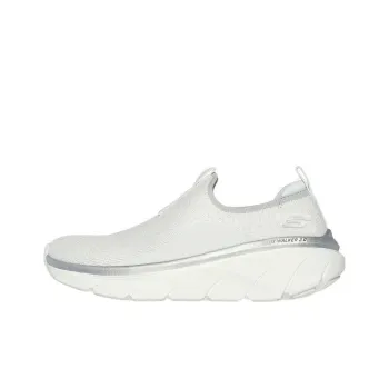 Skechers D'Lux Walker 2.0 Anti Slip Wear Resistant Low Top Casual Shoes Women's White Silver