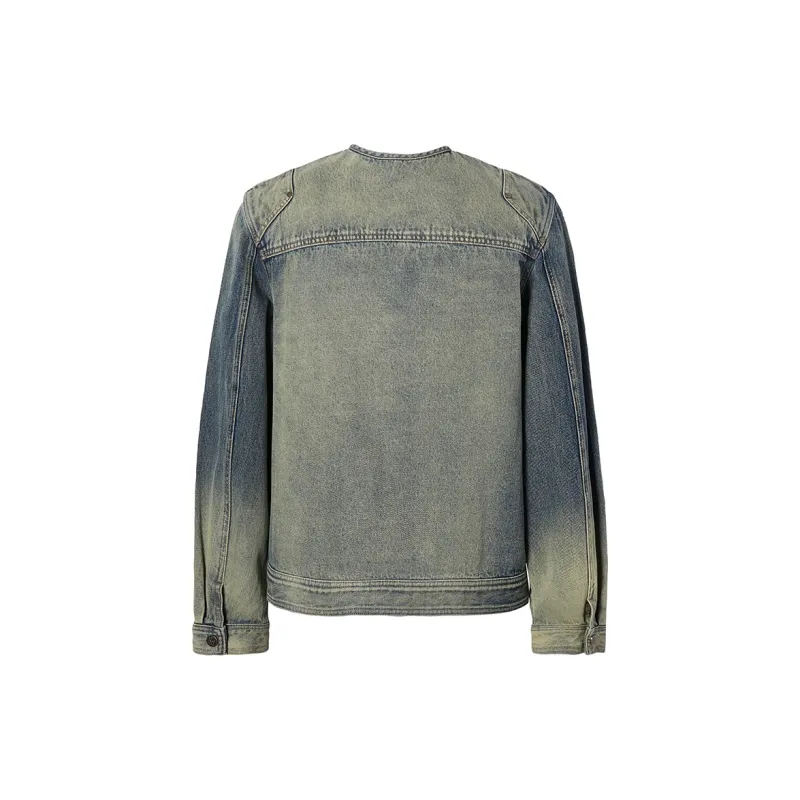 ROCAWEAR Denim Jacket Unisex Washed Denim Blue-1