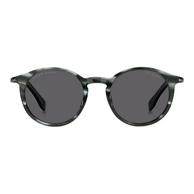 HUGO BOSS Subject To Official Website Round Sunglasses Men's Black-1