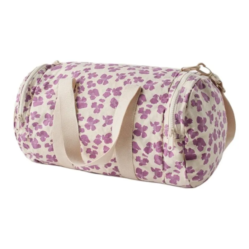 ZARA Cotton Bowling Bag Handbag Regular Women's Purple-1