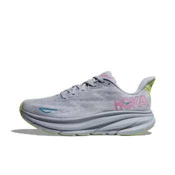 HOKA ONE ONE Clifton 9 Slip Resistant Low Top Running Shoes Women's Gray