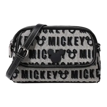 Disney Mickey Series Fabric Shoulder Bag, Crossbody Bag, Shoulder Bag Regular Women's Black