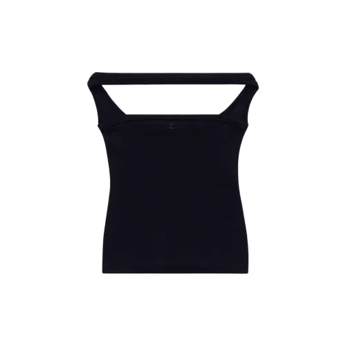 COURREGES Tank Tops Women's Black/Black