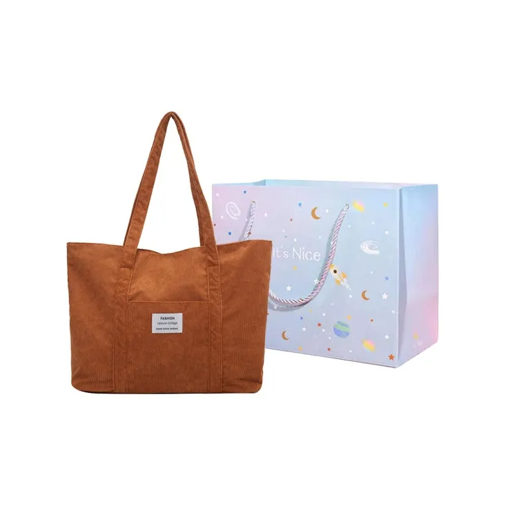 GOX Corduroy Shoulder Bag Women's Multicolor-12
